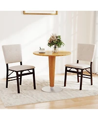 Sugift Set of 2 Foldable Armless Dining Chairs with Padded Seat and Tilt Backrest