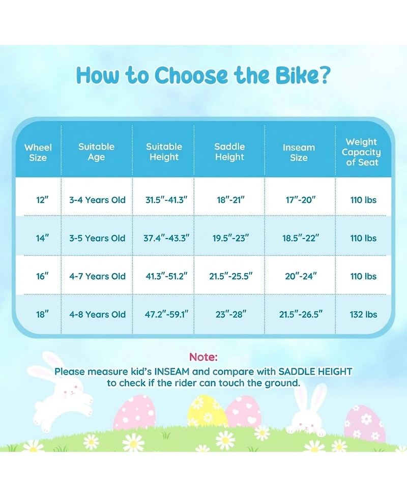 Hongge 12-Inch Girls Bike with Detachable Training Wheels, 110 Lbs Capacity, Ages 3-4