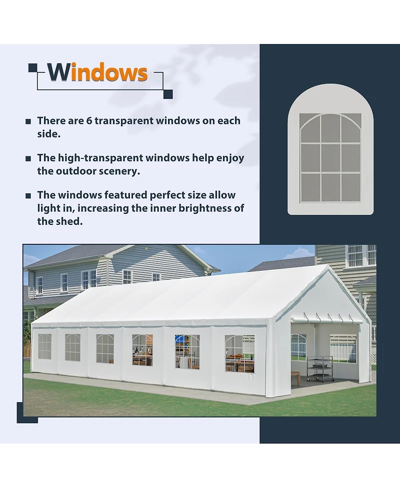 Asagikoiai 20x40FT Heavy Duty Outdoor Wedding Party Tent with Sidewalls and Carry Bags