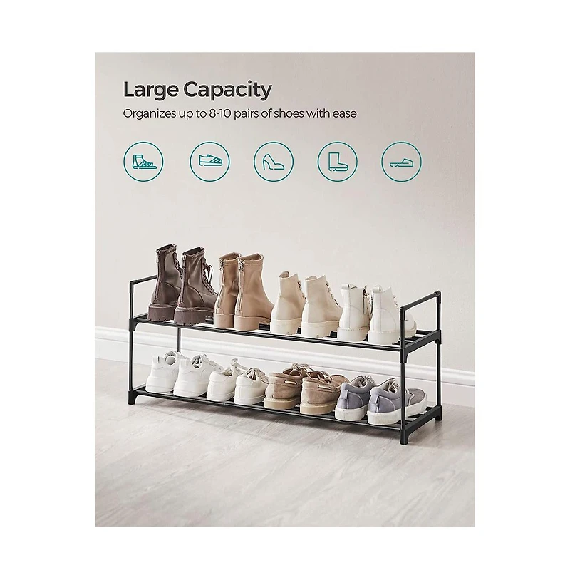 Slickblue 3-shelf Shoe Rack, Iron Shoe Storage Organizer, Customizable Design,versatile Rack