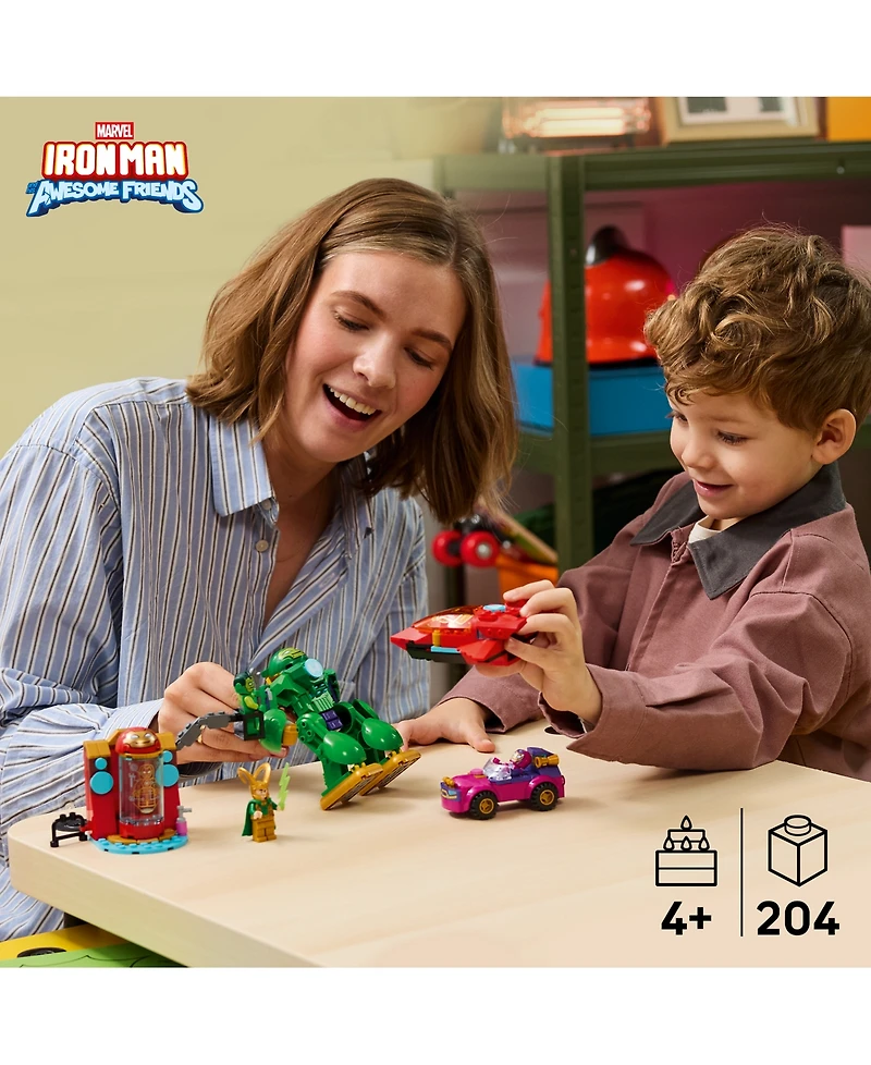 Lego Marvel Iron Man and His Awesome Friends Loki vs. Team Iron Man 11211 204-Piece Building Set, Ages 4+