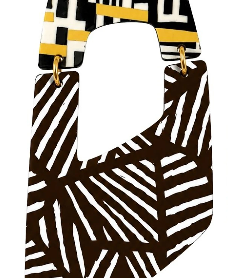 Swanky Designs Rachel Ii Dangle Geometric Statement Earrings
