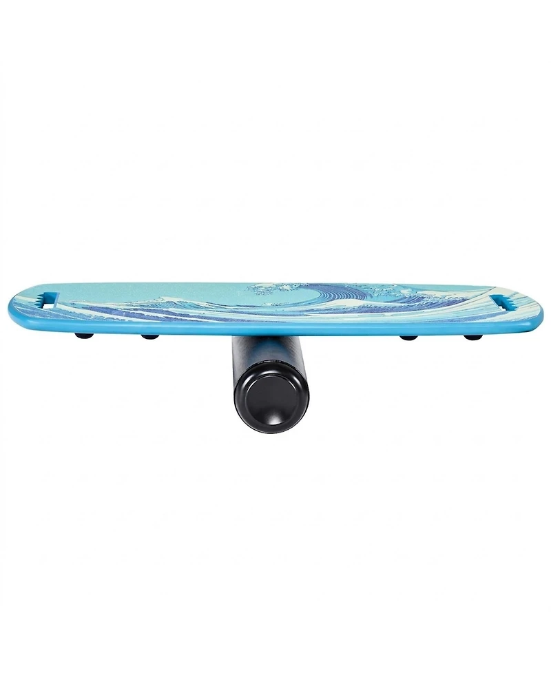 Hongge Wooden Balance Board Trainer 30 in with Roller Magnetic Stoppers and Storage Rack for Core and Surf Training