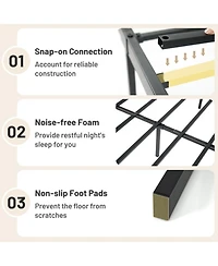 Sugift Full Size Heavy Duty Metal Platform Bed Frame with Reinforced Slat Support