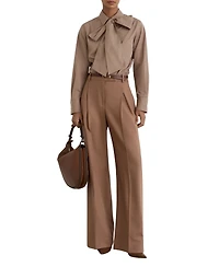 Reiss Women's Elowen Striped Tie-Neck Blouse