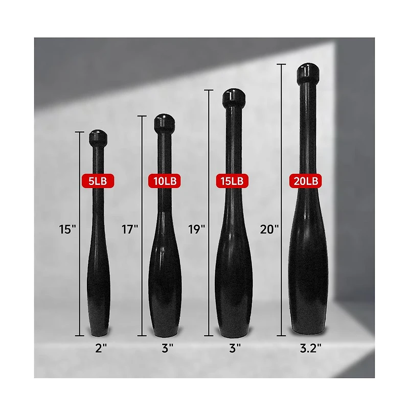 Sevorley Iron Indian Club Exercise Bat for Strength Training, Mobility Work and Muscle Rehabilitation