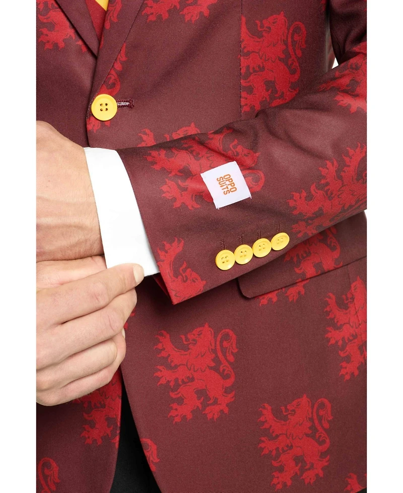 OppoSuits Men's Harry Potter Premium Halloween Costume - House Gryffindor Slim Fit Suit Includes Blazer, Pants and Tie