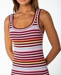 Roxy Women's Balboa Striped Fitted Scoop-Neck Maxi Dress