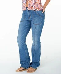 Roxy Women's Trailhead High-Waisted Flare Cargo-Style Jeans