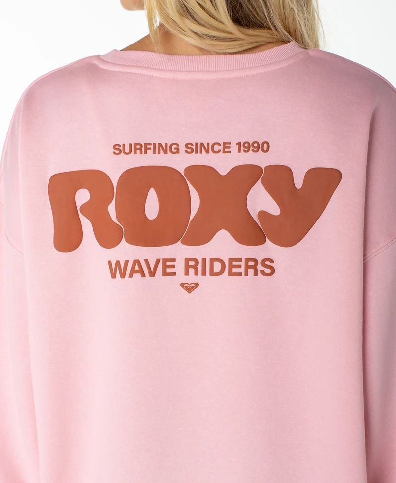 Roxy Women's Morning Stroll Graphic Fleece Crewneck Sweatshirt
