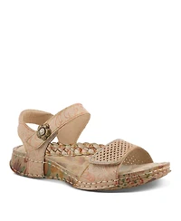 L'Artiste Women's Popular Quarter Strap Sandal with Leather Upper