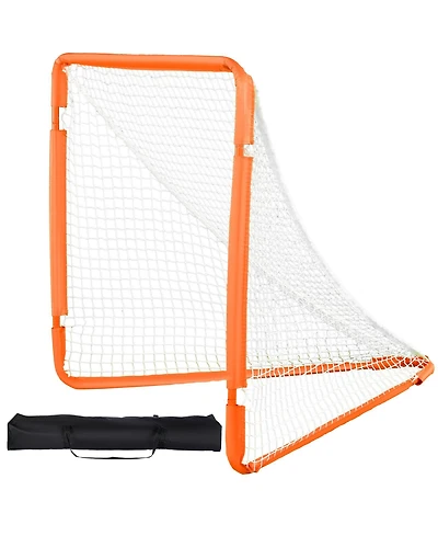 Sugift Small Kids Folding Portable Lacrosse Goal Net With Carry Bag Iron Frame For Youth Training
