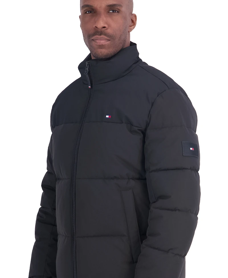 Tommy Hilfiger Men's Unhood Mix Media Puffer Jacket