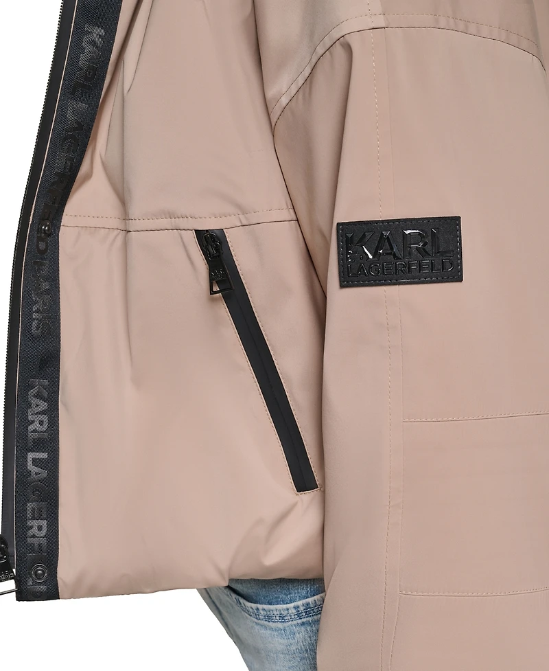 Karl Lagerfeld Paris Women's Zip Up Active Bomber Jacket