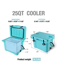 ECHTPeak Portable Hard Cooler with Bottle Opener, Cup Holder, 5-7 Day Ice Retention, for Camping, Beach, Fishing