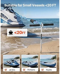 Sugift Stainless Steel Sand Boat Anchor with Spiral Blade for Jet Ski Pwc Pontoon Kayak