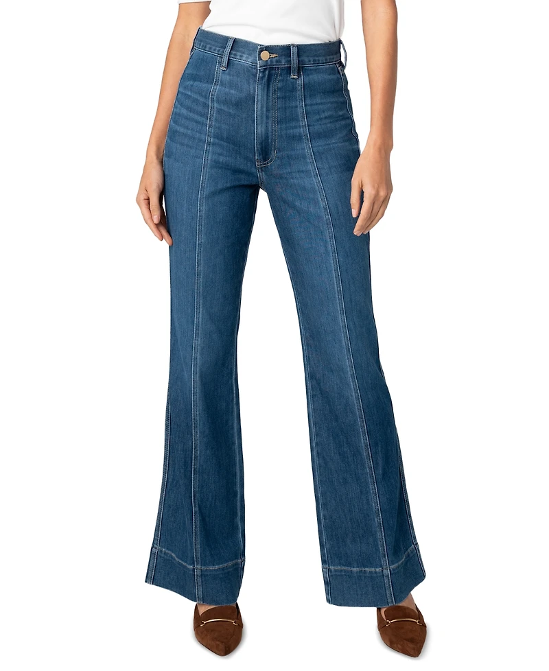 Liverpool Los Angeles Petite Relaxed High-Rise Seamed Bootcut Jeans