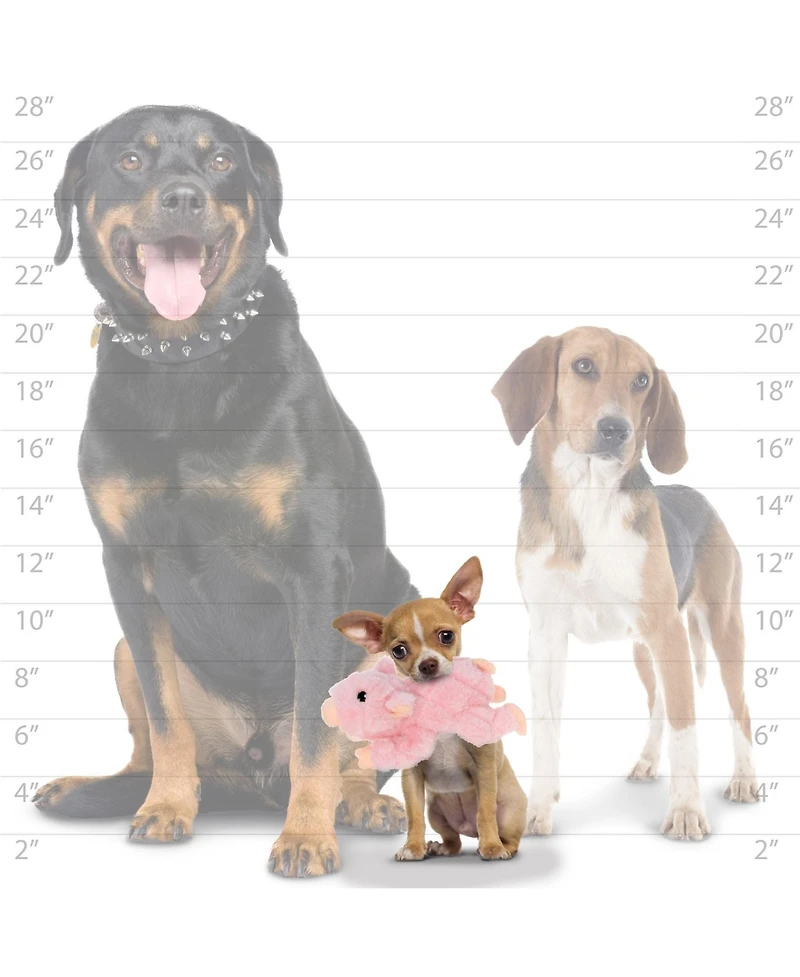 Mighty Jr Farm Piggy 2 Pack, Durable Plush Squeaky Dog Toy