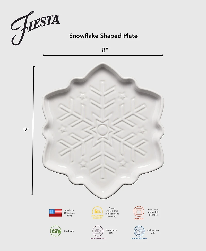 Fiesta Turquoise Snowflake 8" Shaped Plate, Exclusively at Macy's