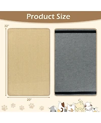 Sugift 4-Piece Cat Scratcher Mat Set 32 x 20 Inch Pads for Cats