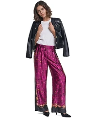 Karl Lagerfeld Paris Petite High-Waisted Wide-Leg Pants, 29" Inseam