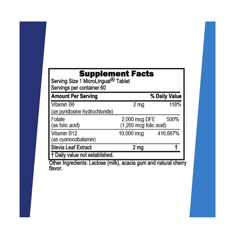 Superior Source No Shot Vitamin B-12 Cyanocobalamin 10000 mcg, B-6, Folic Acid 1200 mcg