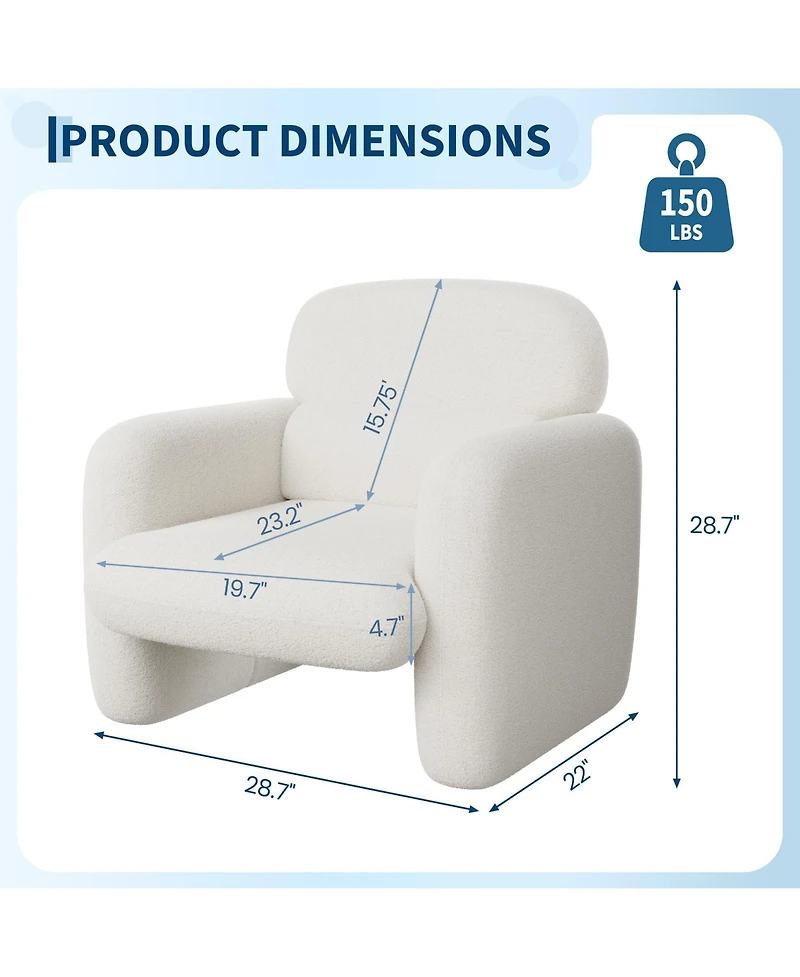 homfan 2 Set of Modern Accent Chair , Pet-Friendly Armchairs with Ergonomic Lumbar Support and Solid Wood Frame, Ideal for Living Room