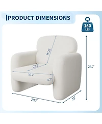 homfan 2 Set of Modern Accent Chair , Pet-Friendly Armchairs with Ergonomic Lumbar Support and Solid Wood Frame, Ideal for Living Room
