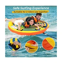 Hikeen 1 or 2 Person Inflatable Towable Tube for Boating with Quick Connector