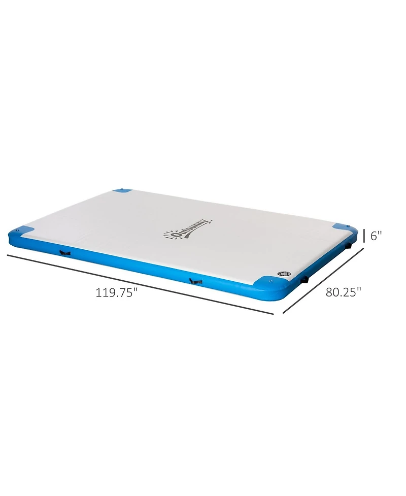 Hikeen 10' x 7' Inflatable Dock Platform with Air Pump and Backpack, For Pool Beach Ocean