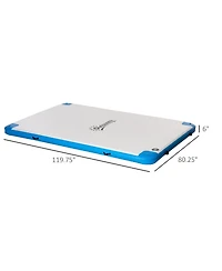 Hikeen 10' x 7' Inflatable Dock Platform with Air Pump and Backpack, For Pool Beach Ocean