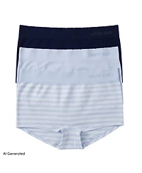 Lands' End Women's Mid Rise Boyshort Soft Fit Seamless 3 Pack Panties