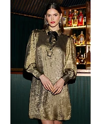 Yumi Women's Luminous Bow-Tie Shirt Dress