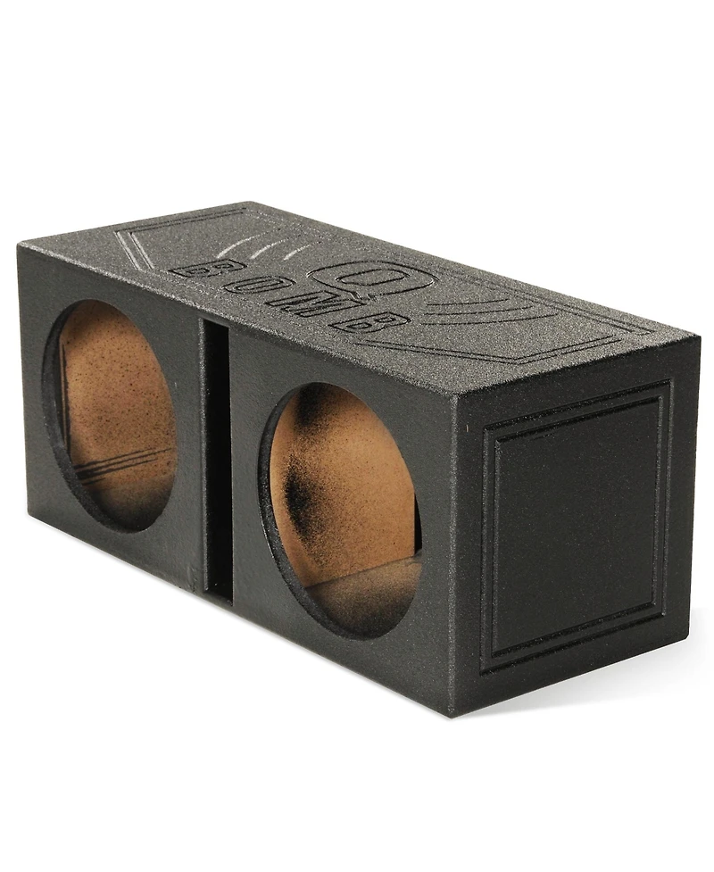 QPower QBOMB12V Dual 12" Vented Ported Subwoofer Sub Box with Bedliner Spray