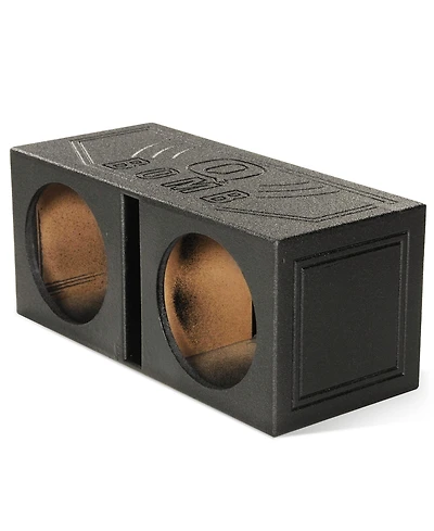 QPower QBOMB12V Dual 12" Vented Ported Subwoofer Sub Box with Bedliner Spray