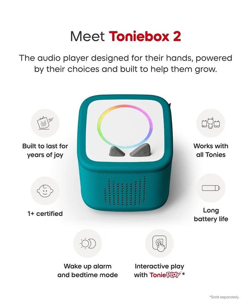 Tonies Toniebox 2 Pokemon Bundle Screen-Free Interactive Audio Storybox 4-Piece, Ages 5+