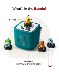 Tonies Toniebox 2 Pokemon Bundle Screen-Free Interactive Audio Storybox 4-Piece, Ages 5+