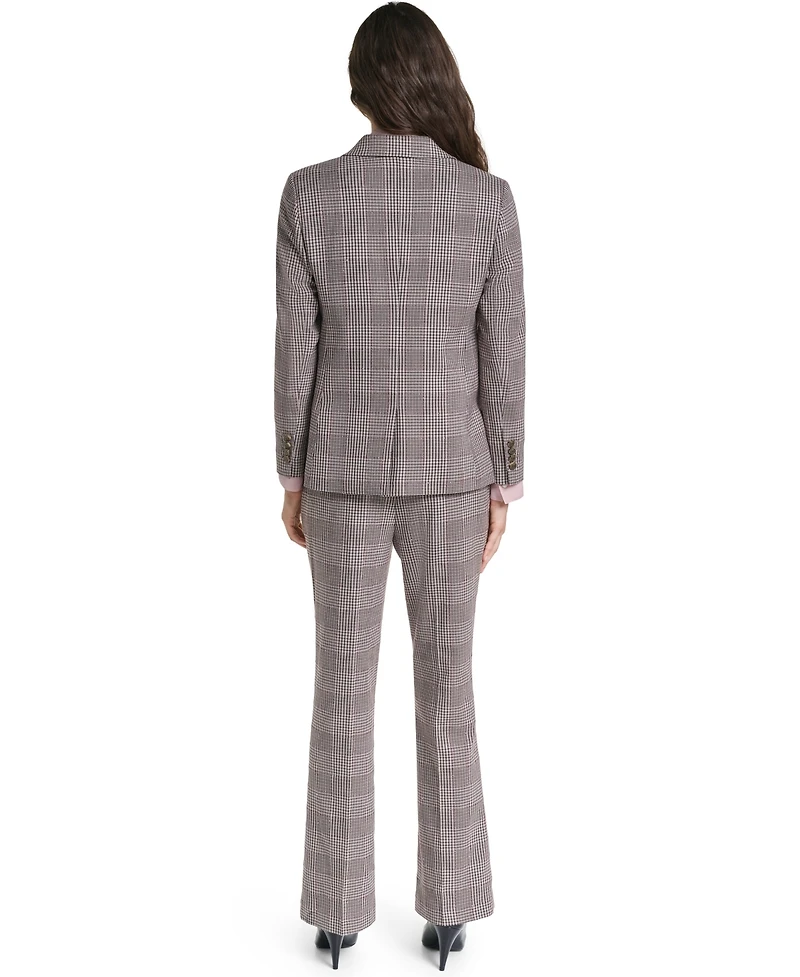 Karl Lagerfeld Paris Petite Woven Plaid Lined Blazer
