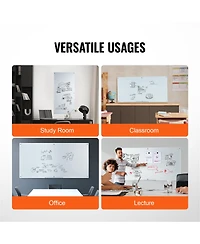 Yobtop Magnetic Glass Whiteboard, Dry Erase Board Wall-Mounted Large White Glassboard Frameless,Marker Tray,Eraser and 2 Markers Included