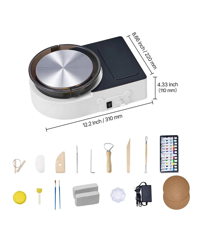 Yobtop Electric 6-Inch Mini Pottery Wheel, Usb-Powered