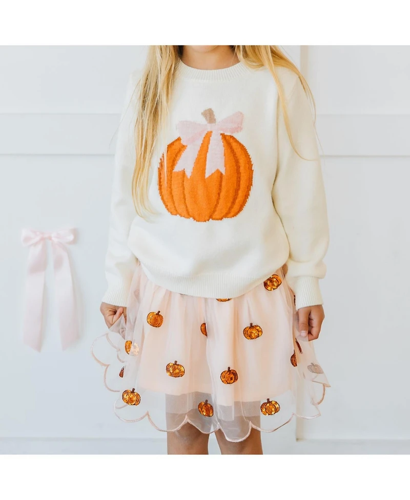 Sweet Wink Big Girls Coquette Pumpkin Sweater