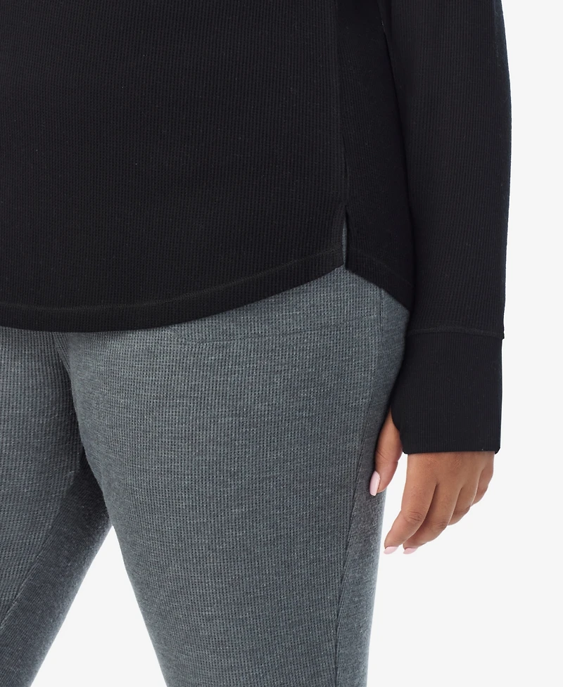 Cuddl Duds Plus Thermal Waffle-Knit Long-Sleeve Top