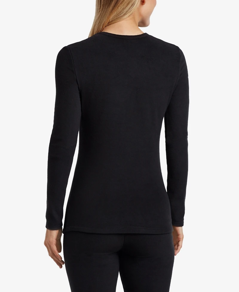 Cuddl Duds Women's Fleecewear Stretch Long-Sleeve Crewneck Top