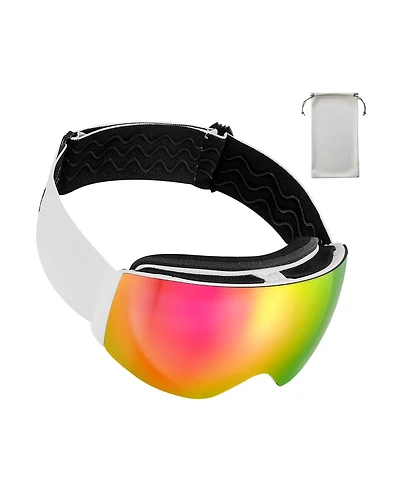 Sugift Frameless Otg Anti-Fog Snow Goggles With Spherical Lens Tpu Frame For Men Women Youth