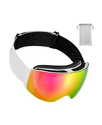 Sugift Frameless Otg Anti-Fog Snow Goggles With Spherical Lens Tpu Frame For Men Women Youth
