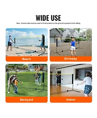 Sugift Adjustable Height Foldable Multi-Sport Net Set with Poles Stand and Carry Bag