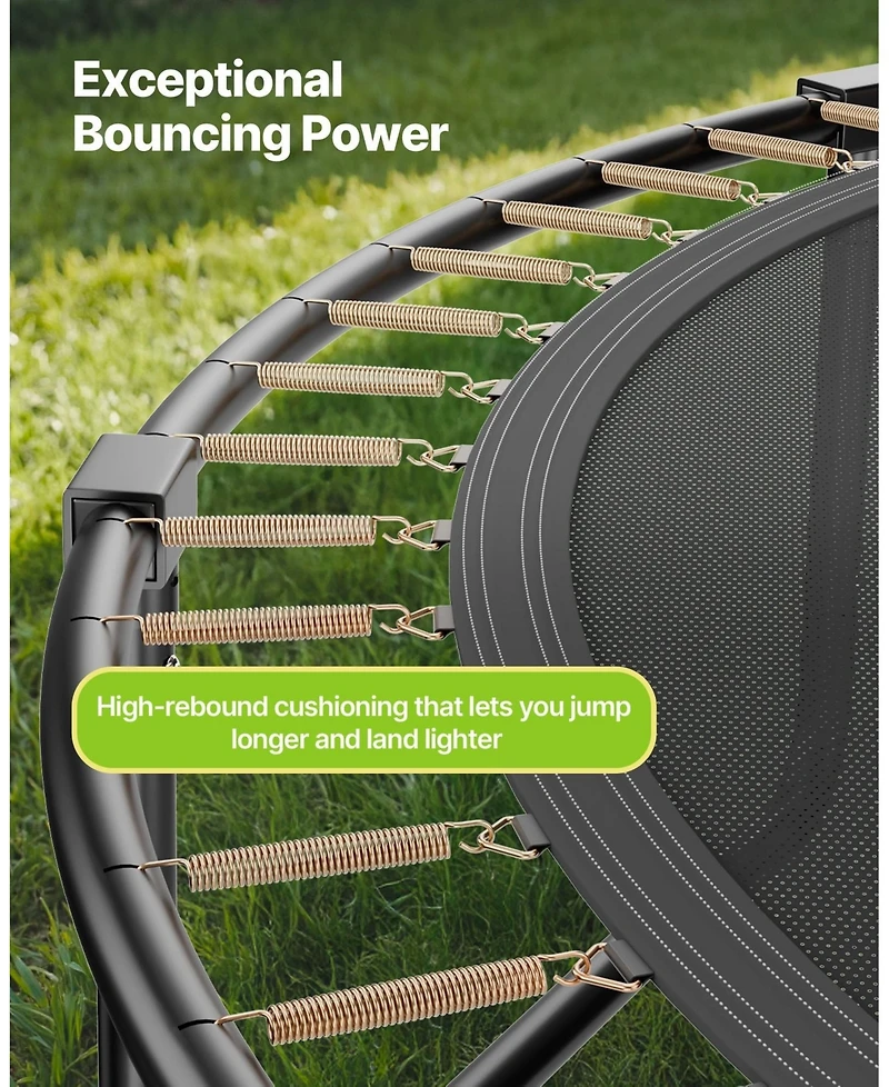 Sugift Recreational Trampoline With Enclosure Net Thickened Pad Astm Approved Max 400 lbs