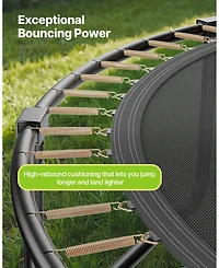 Sugift Recreational Trampoline With Enclosure Net Thickened Pad Astm Approved Max 400 lbs