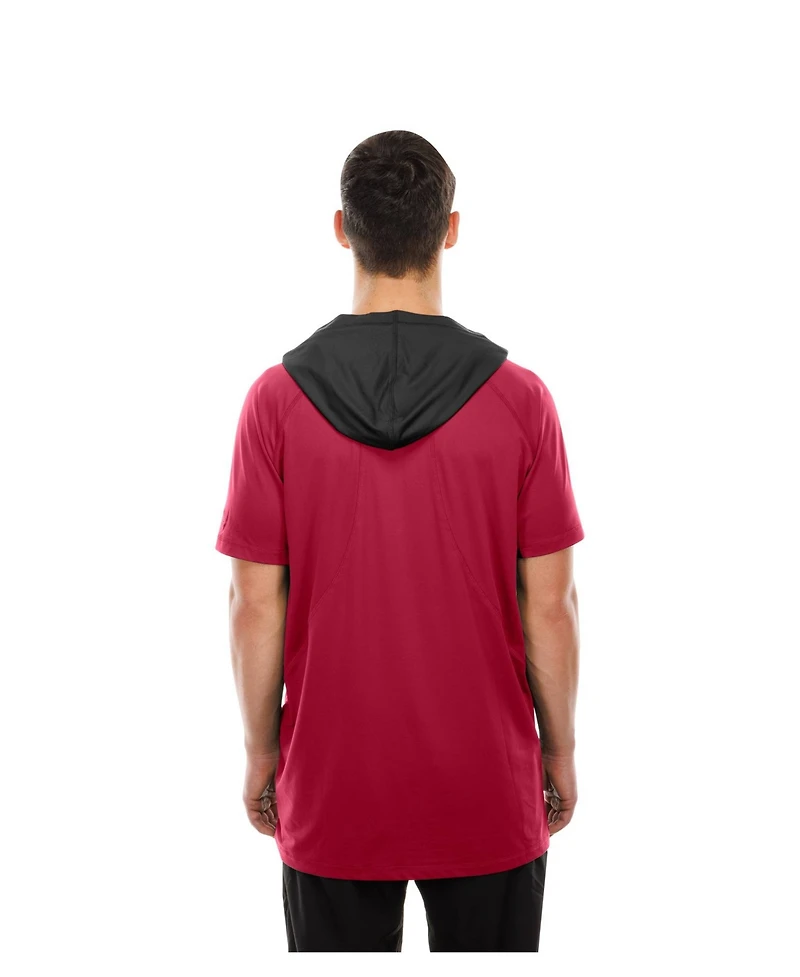 New Era Men's Cardinal Arizona Cardinals Combine Authentic Hooded Raglan Short-Sleeve T-Shirt