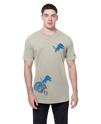 New Era Men's Light Beige Detroit Lions Multi Patch T-Shirt